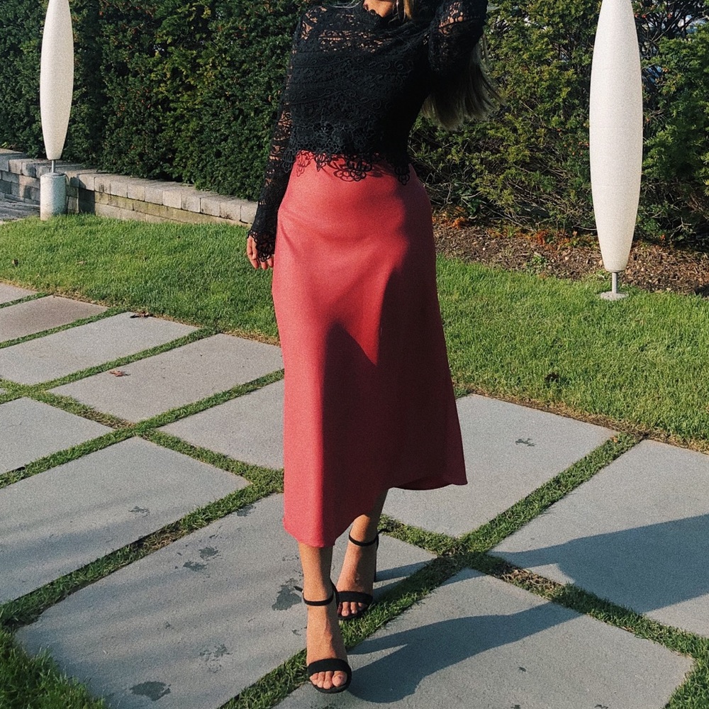 Forever 21 Fuchsia/Pink Midi Skirt